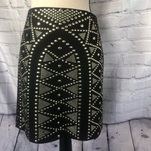 Studded Black Bodycon Skirt Size Small Work